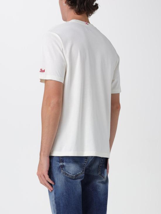 25FW 세인트바쓰 반팔 티셔츠 ARN0001 DUE PALLE 10I EMB 00545I Yellow Cream - MC2 SAINT BARTH