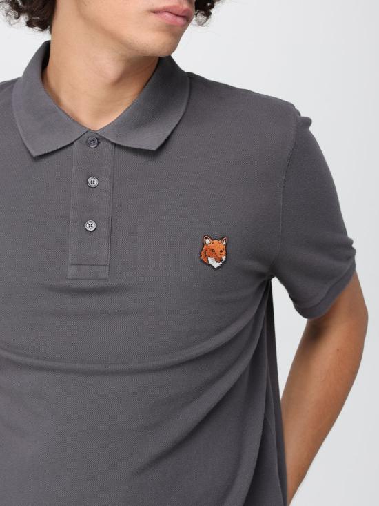 25FW 메종키츠네 폭스 헤드 레귤러 폴로 티셔츠 PM00209KP0002 P180 Black - MAISON KITSUNE