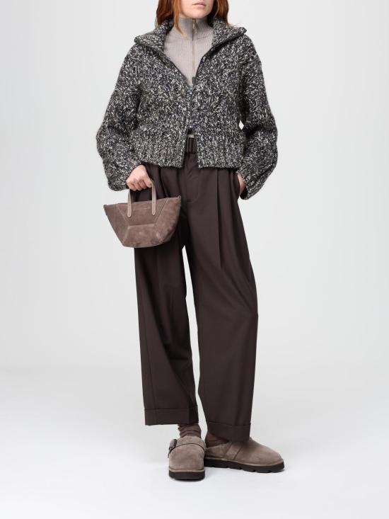 25FW 브루넬로 쿠치넬리 스웨이드 BC Duo 미니 백 MBDLD2675 C2659 Dove Grey - BRUNELLO CUCINELLI