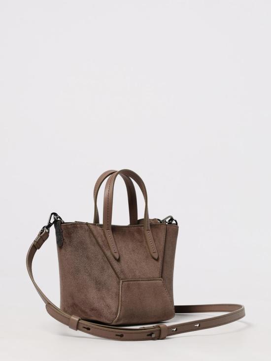 25FW 브루넬로 쿠치넬리 스웨이드 BC Duo 미니 백 MBDLD2675 C2659 Dove Grey - BRUNELLO CUCINELLI