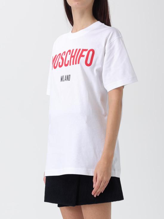 25FW 모스키노 반팔 티셔츠 07155441 1001 White - MOSCHINO