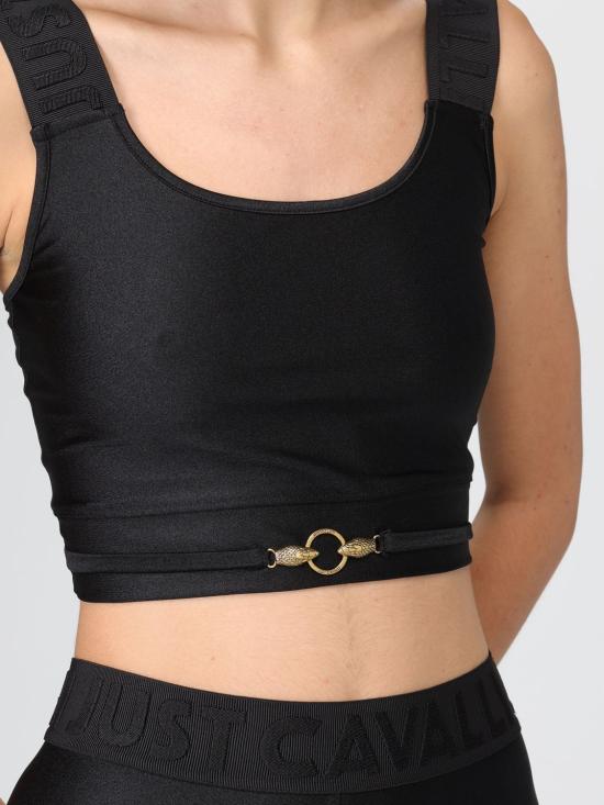 25FW 저스트까발리 민소매 티셔츠 79PAM2A6J0108 899 Black - JUST CAVALLI