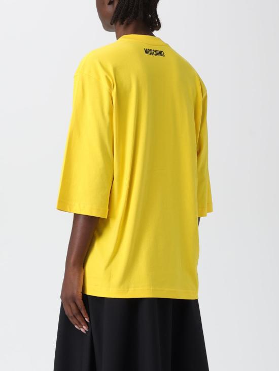 25FW 모스키노 반팔 티셔츠 07175541 1027 Yellow - MOSCHINO