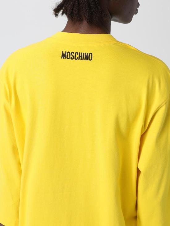 25FW 모스키노 반팔 티셔츠 07175541 1027 Yellow - MOSCHINO