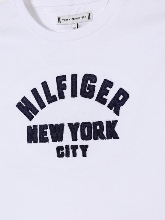 25FW [키즈] 타미힐피거 티셔츠 KG0KG08635 YBR White - TOMMY HILFIGER
