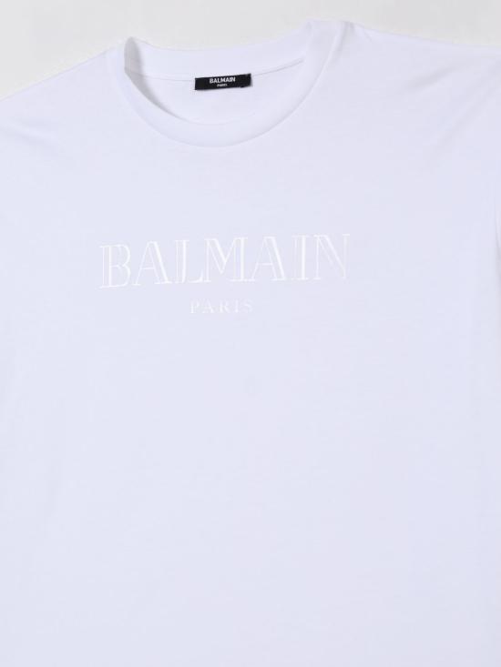 25FW [키즈] 발망 티셔츠 BX8Q81Z3186 100 White - BALMAIN