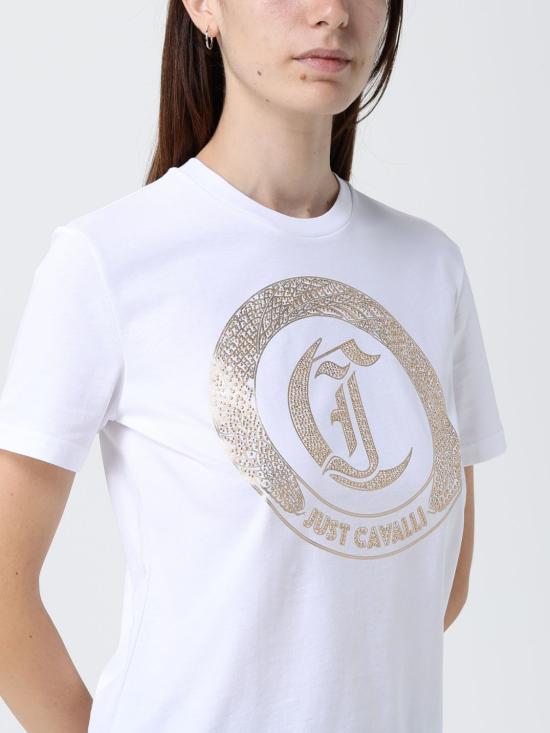 25FW 저스트까발리 반팔 티셔츠 79PAHE01CJ110 G03 White - JUST CAVALLI