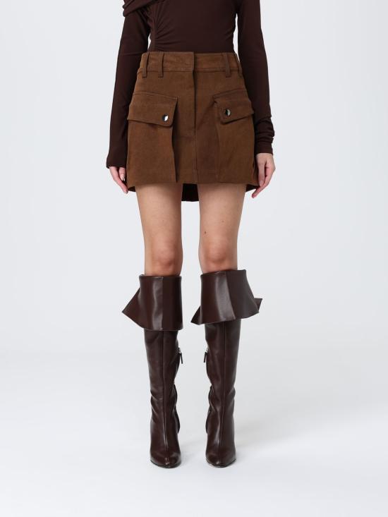 25FW 안다마네 숏 스커트 T180323A 418 Brown