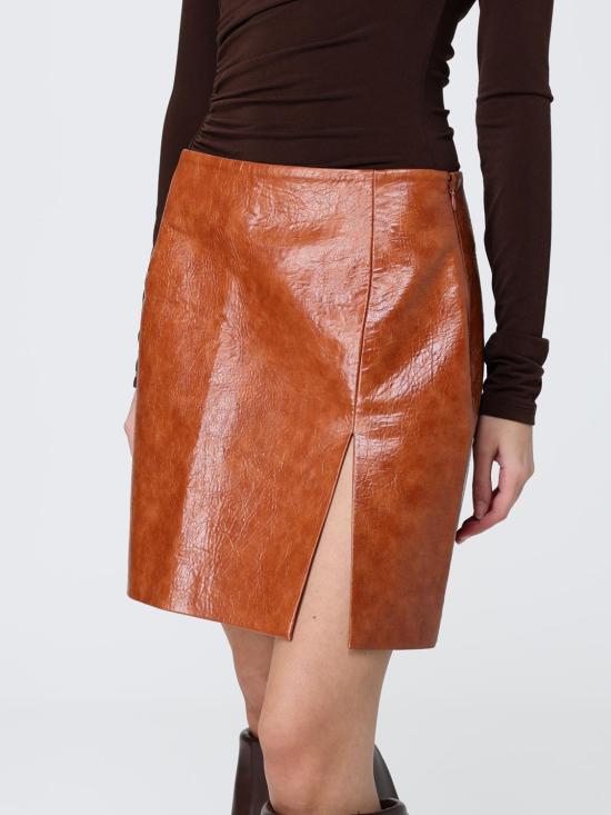 25FW 안다마네 숏 스커트 T180307A 630 Brown - ANDAMANE