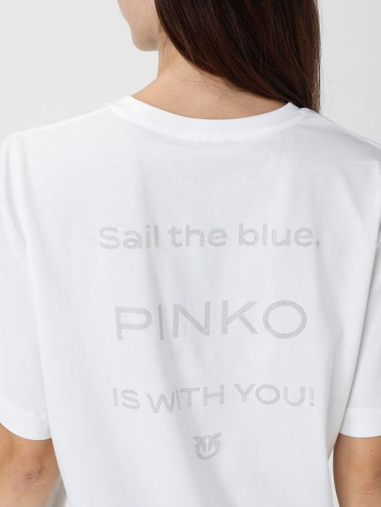 25FW 핑코 반팔 티셔츠 105526A2S1 Z05 White - PINKO