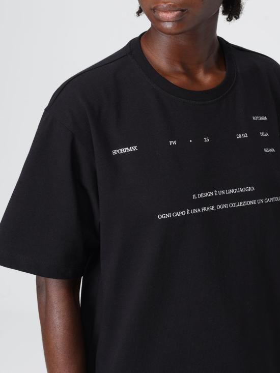 25FW 스포트막스 반팔 티셔츠 2522976013600 002 Black - SPORTMAX