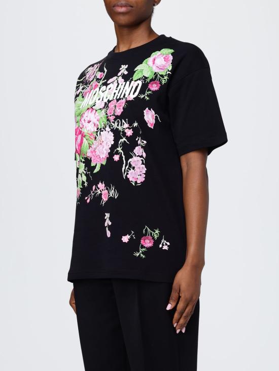 25FW 모스키노 반팔 티셔츠 07085442 1555 Black - MOSCHINO