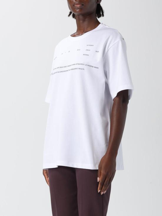 25FW 스포트막스 반팔 티셔츠 2522976013600 001 White - SPORTMAX