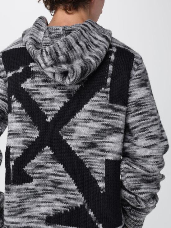 25FW 오프화이트 긴팔 티셔츠 OMHE20IF25KNI001 0510 Grey - OFF WHITE