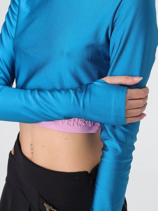 25FW 베르사체 긴팔 티셔츠 79HAH218N0008 296 Blue - VERSACE