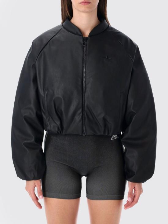 25FW 아디다스 인조 가죽 봄버 합성 다운 자켓 JX5332 Black