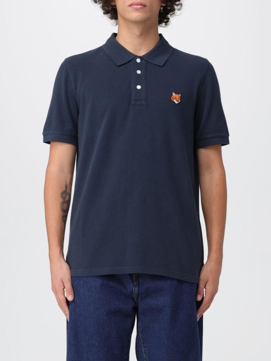 26SS 메종키츠네 폭스 헤드 레귤러 폴로 티셔츠 PM00209KP0002 0413 Blue
