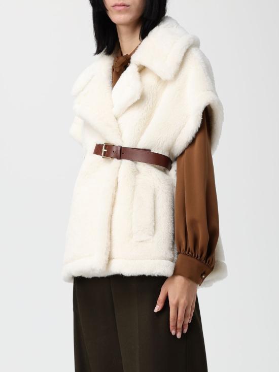 25FW 막스마라 뉴아바보 버클 케이프 2524736152600 001 White - MAX MARA