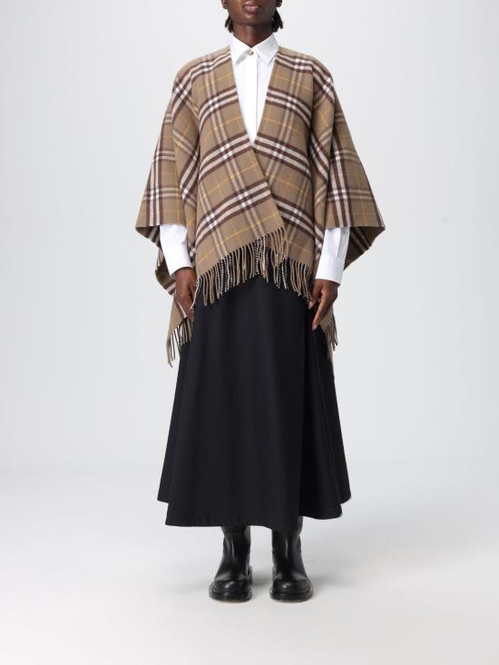 25FW 버버리 체크 울 캐시미어 케이프 8112996 Beige