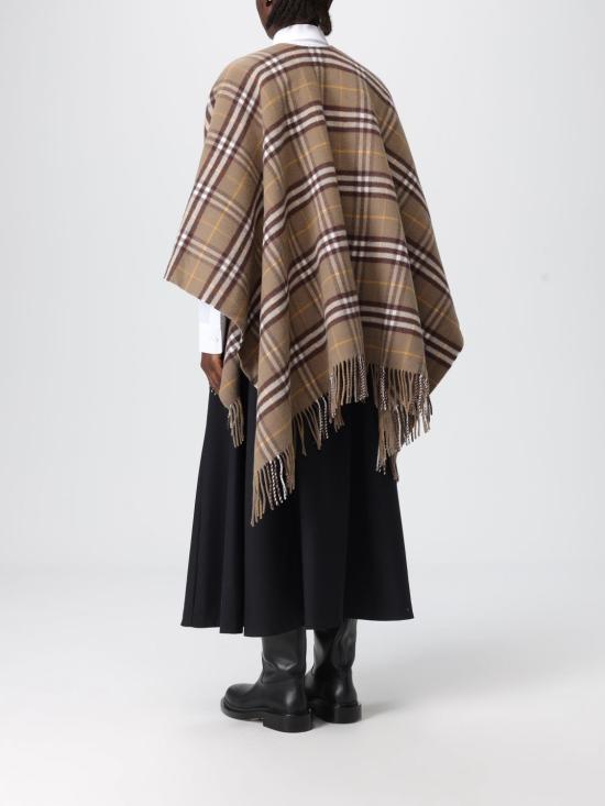 25FW 버버리 체크 울 캐시미어 케이프 8112996 Beige - BURBERRY