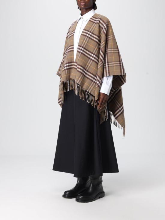 25FW 버버리 체크 울 캐시미어 케이프 8112996 Beige - BURBERRY