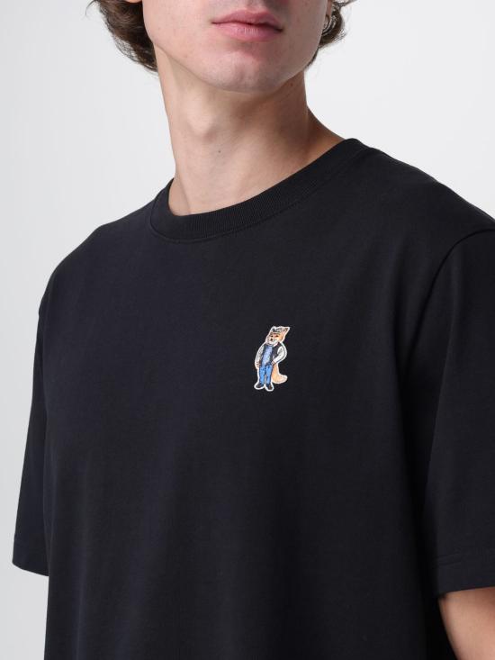 25FW 메종키츠네 드레스드 폭스 컴포트 티셔츠 PM00121KJ7025 P199 Black - MAISON KITSUNE