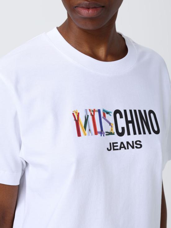 25FW 모스키노 반팔 티셔츠 07098236 3001 White - MOSCHINO