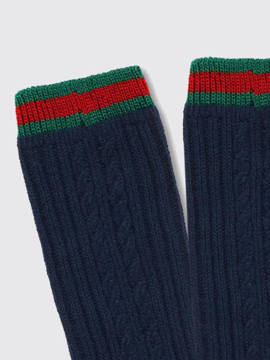 25FW [키즈] 구찌 발목 양말 8380664KACT 4166 Blue - GUCCI