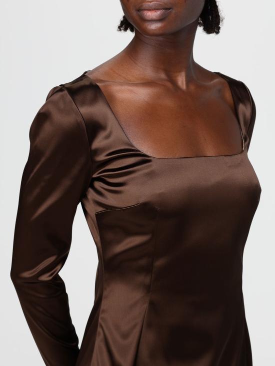 25FW 돌체앤가바나 롱 원피스 F6TYGTFURAD M0694 Brown - DOLCE & GABBANA