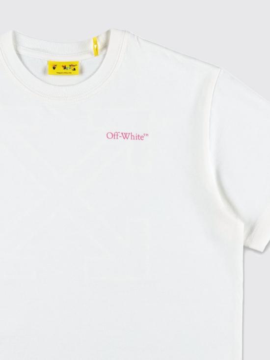 25FW [키즈] 오프화이트 티셔츠 OGAA001F25JER00D 0132 White - OFF WHITE
