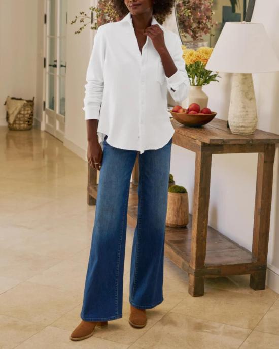  프랭크 앤 에일린 데님 팬츠 프랭크 & 아일린 이스트 갤웨이 롱 가우초 청바지 1999 블루 워시 - FRANK & EILEEN