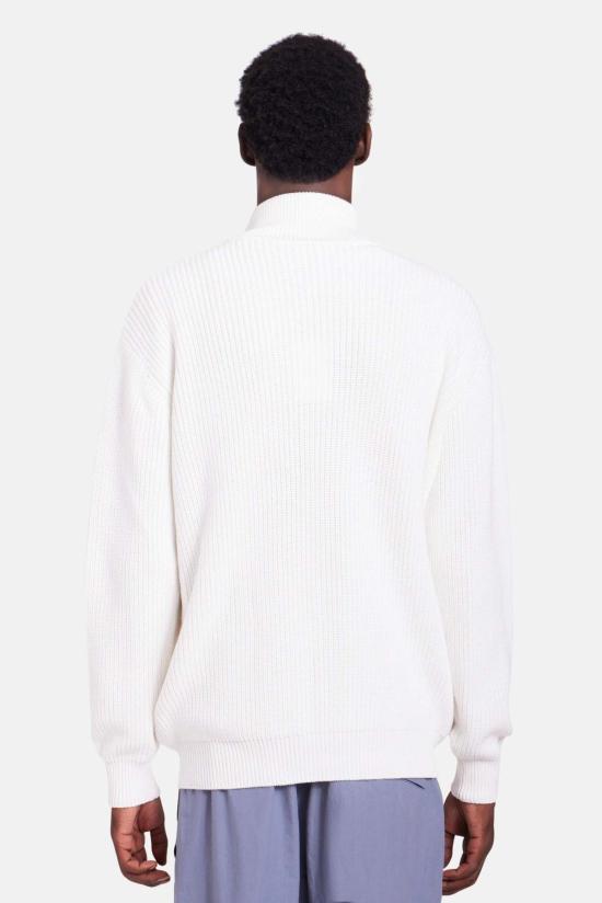  블루&크림 가디건 헌터 리브 풀집 스웨터 - BLUE&CREAM