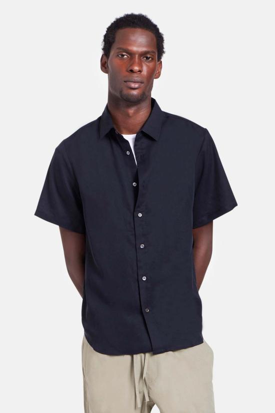  블루&크림 반팔 셔츠 텐셀 SS 버튼다운