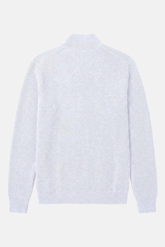  블루&크림 스웨터 케니 캐시 와플 집업 - BLUE&CREAM