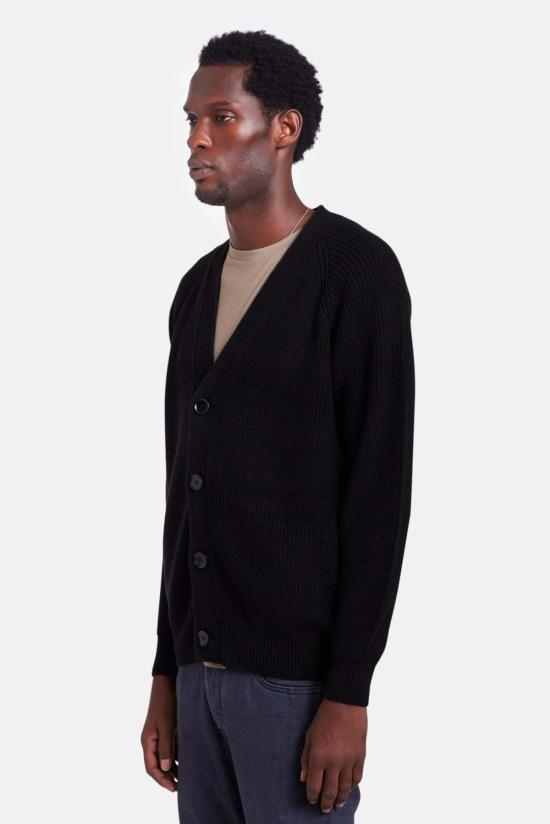  블루&크림 가디건 Bk 리브드 카디건 - BLUE&CREAM