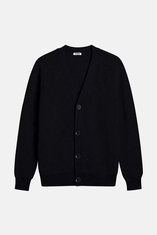  블루&크림 가디건 Bk 리브드 카디건