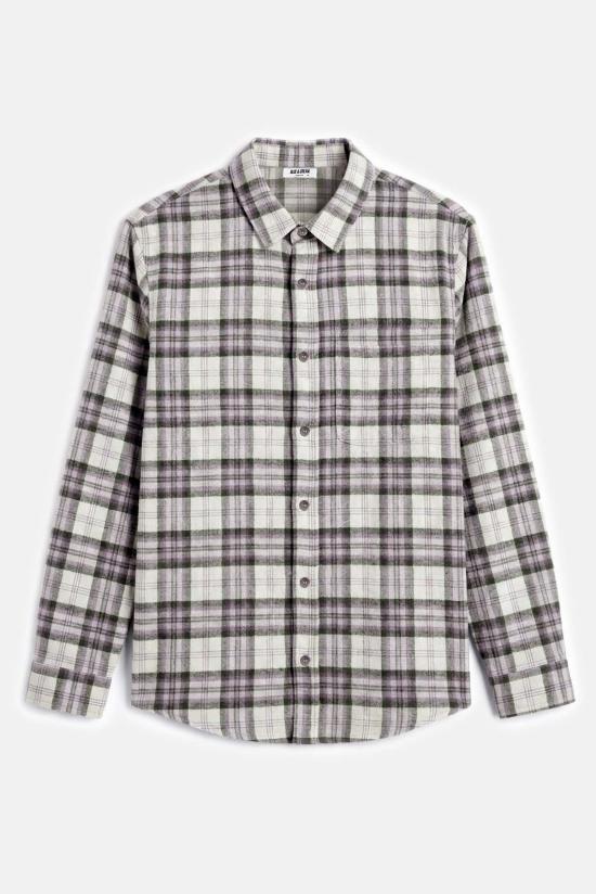  블루&크림 긴팔 셔츠 브랜든 브러시드 플란넬