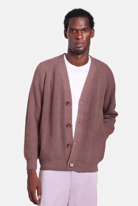  블루&크림 가디건 Bk 리브드 카디건 - BLUE&CREAM