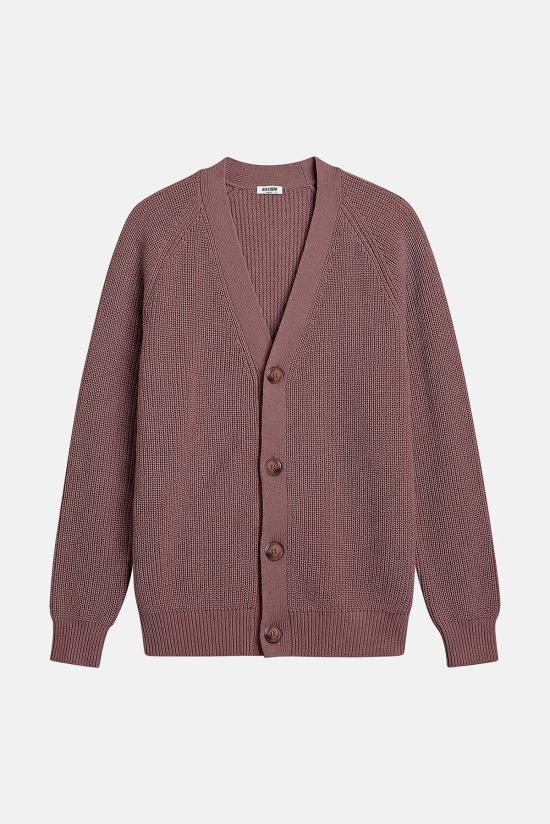  블루&크림 가디건 Bk 리브드 카디건