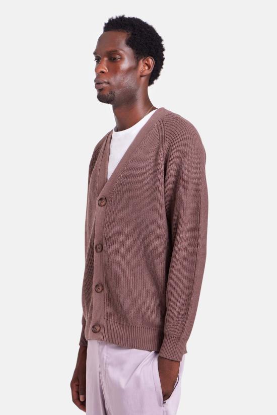  블루&크림 가디건 Bk 리브드 카디건 - BLUE&CREAM