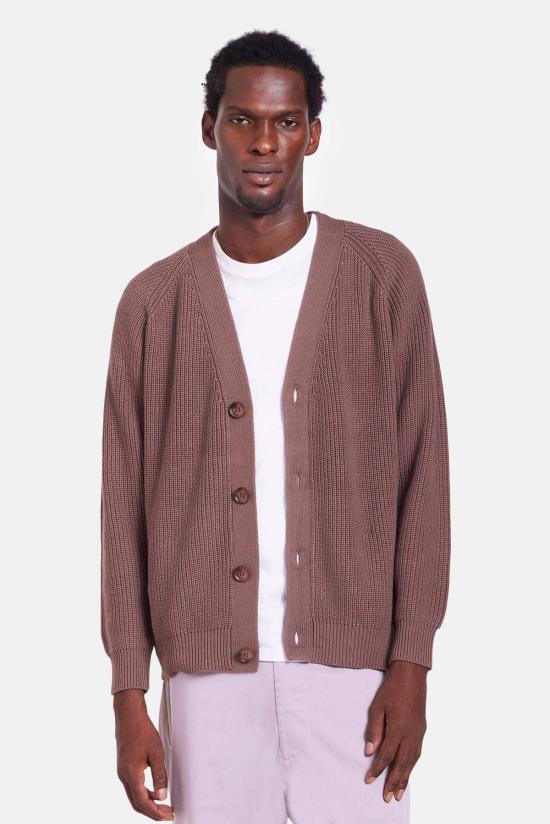  블루&크림 가디건 Bk 리브드 카디건 - BLUE&CREAM