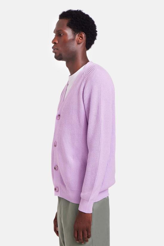  블루&크림 가디건 Bk 리브드 카디건 - BLUE&CREAM