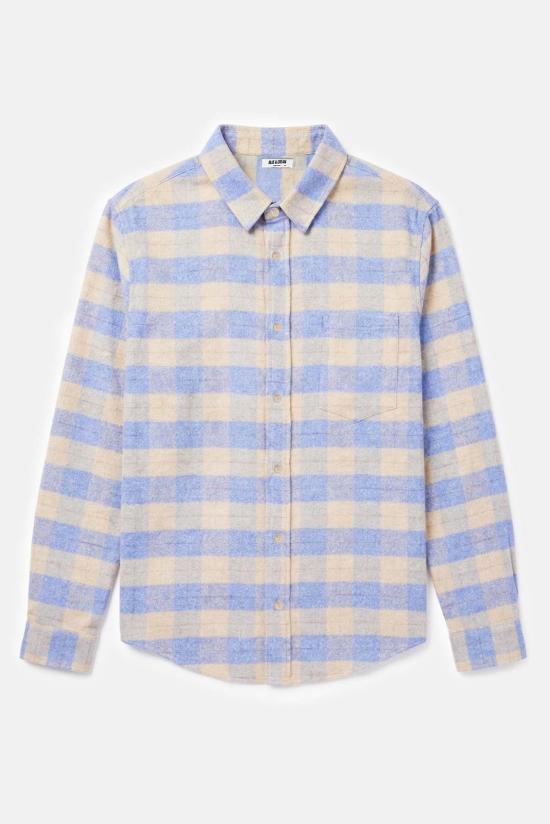  블루&크림 긴팔 셔츠 브랜든 브러시드 플란넬