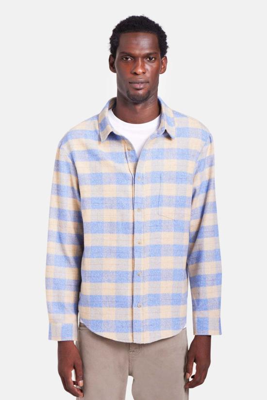  블루&크림 긴팔 셔츠 브랜든 브러시드 플란넬 - BLUE&CREAM