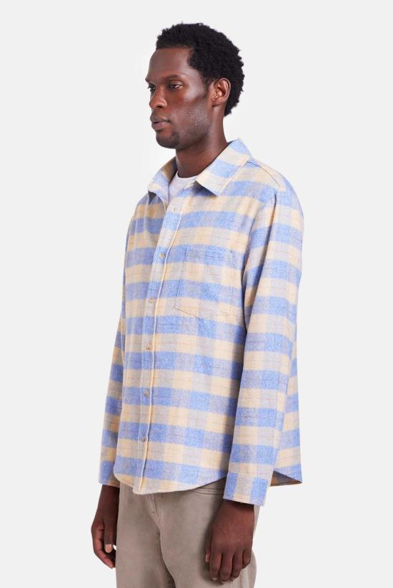  블루&크림 긴팔 셔츠 브랜든 브러시드 플란넬 - BLUE&CREAM