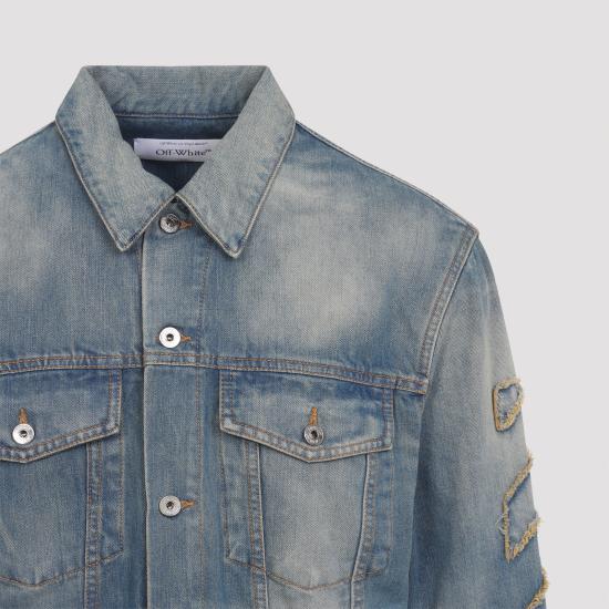 25FW 오프화이트 데님 자켓 OMYE09BF25DEN001 4141 DIRTY BLUE - OFF WHITE