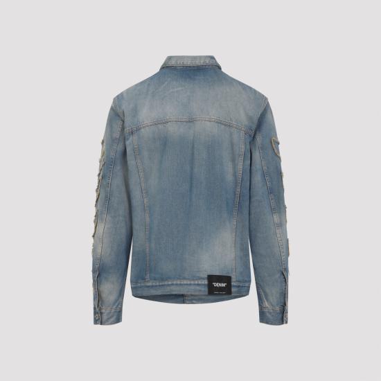 25FW 오프화이트 데님 자켓 OMYE09BF25DEN001 4141 DIRTY BLUE - OFF WHITE