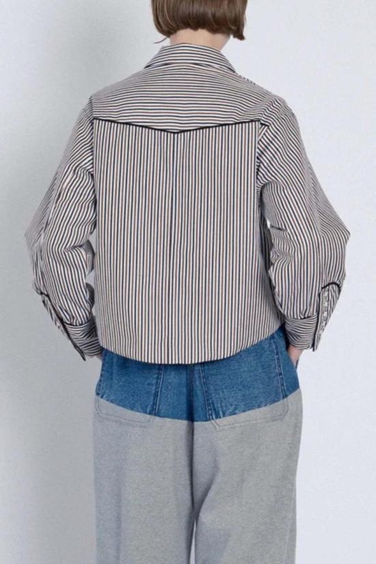  타나카 셔츠 스트라이프 웨스턴 셔츠 블랙 스트라이프 - TANAKA