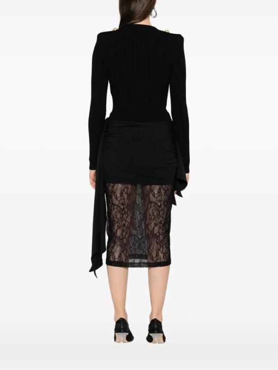 25FW 발망 리브드 앤 브레이디드 가디건 FF1KL245KI50 0PA - BALMAIN