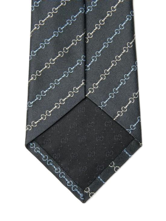 25FW 구찌 홀스빗 실크 자카드 타이 8357574E0094269 BLU DOM - GUCCI